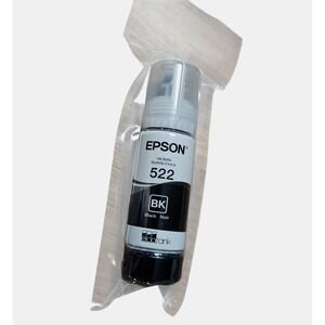 Genuine Epson‎ 522 Ecotank Ink Bottle T522120-S Black EXP Jan 2026 New Sealed